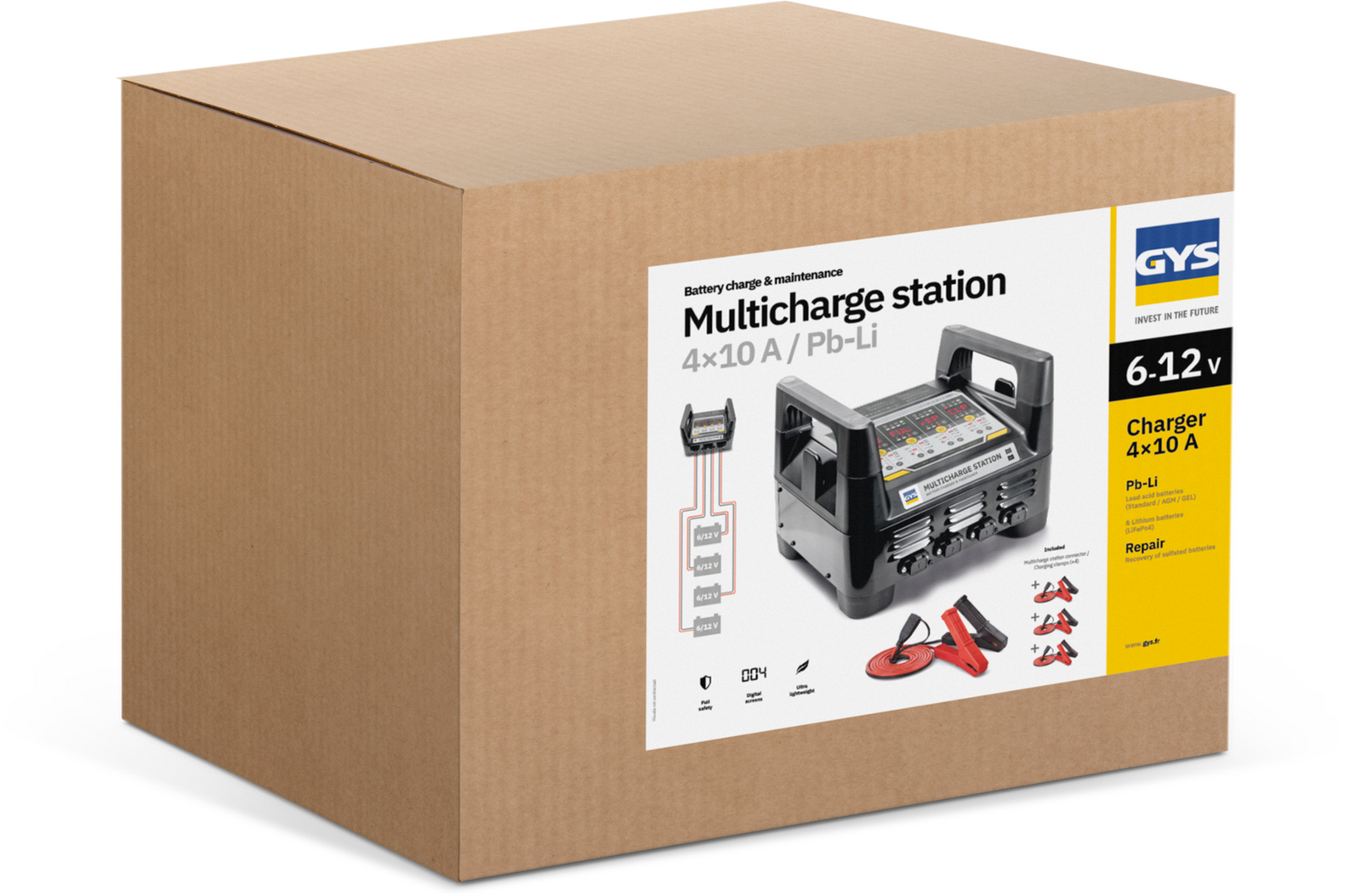 GYS Multicharge Station 4x10A | Charger Battery 4 Channel 6V 12V — foto 6