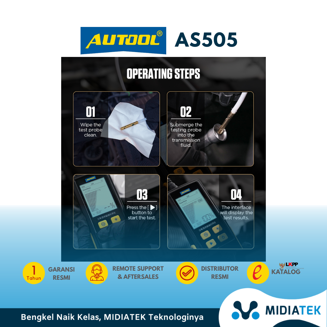 Autool Alat Penguji Oli Transmisi Penukar AS505 Atf Tampilan Digital Untuk Alat Perbaikan Transmisi Mesin Mobil Bensin & Diesel — foto 4