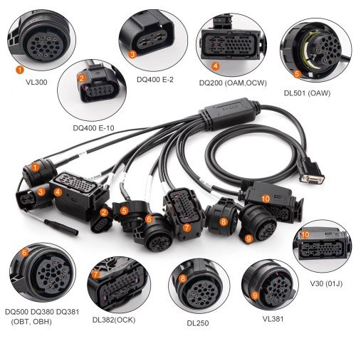 GODIAG Gearbox Cable 9-in-1 Set for V-A-G V30/ DQ200/ DL501/ VL300/ VL381/ DQ500/ DQ250/ DQ380/ DQ381/ DQ400E/ DL382 — foto 5
