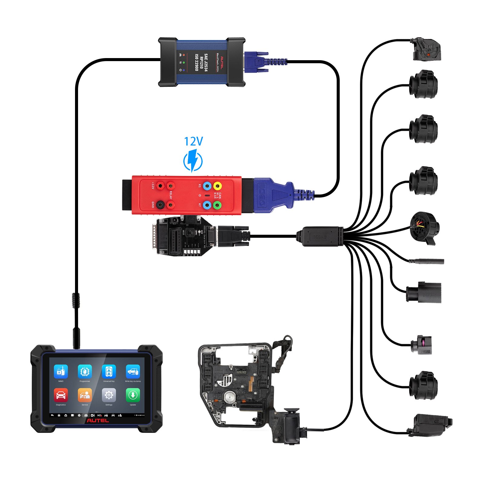 GODIAG Gearbox Cable 9-in-1 Set for V-A-G V30/ DQ200/ DL501/ VL300/ VL381/ DQ500/ DQ250/ DQ380/ DQ381/ DQ400E/ DL382 — foto 7