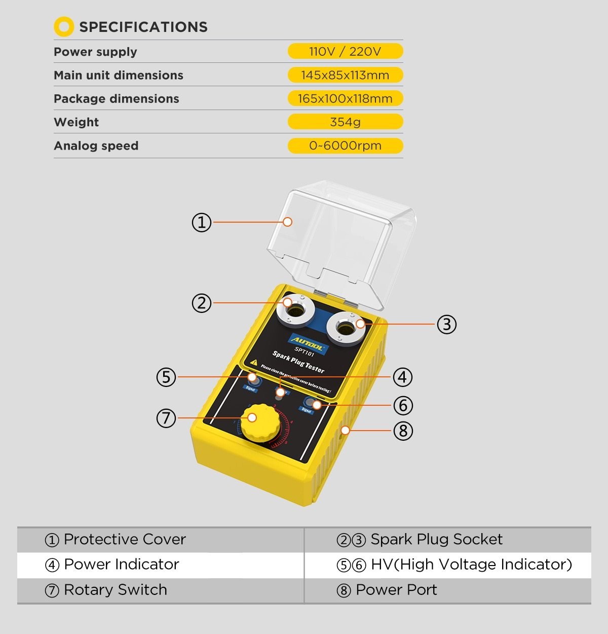 AUTOOL SPT101 Basic Spark Plug Tester — foto 3