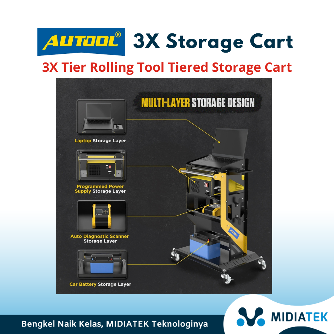 AUTOOL 3X Tier Rolling Tool Tiered Storage Cart — foto 3