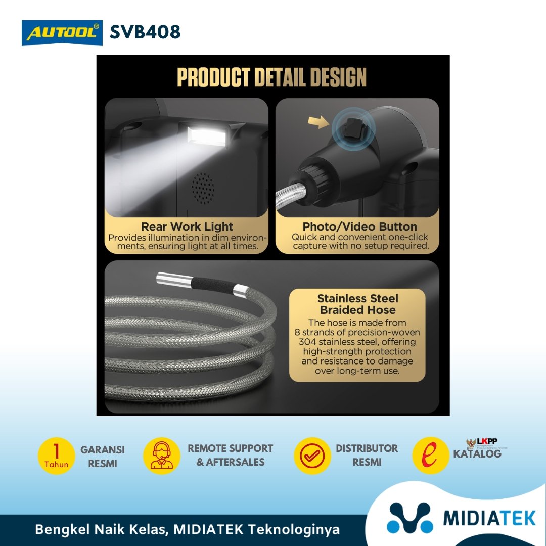 AUTOOL SVB408 Kamera Endoskop Mobil 360° 4-Arah — foto 4