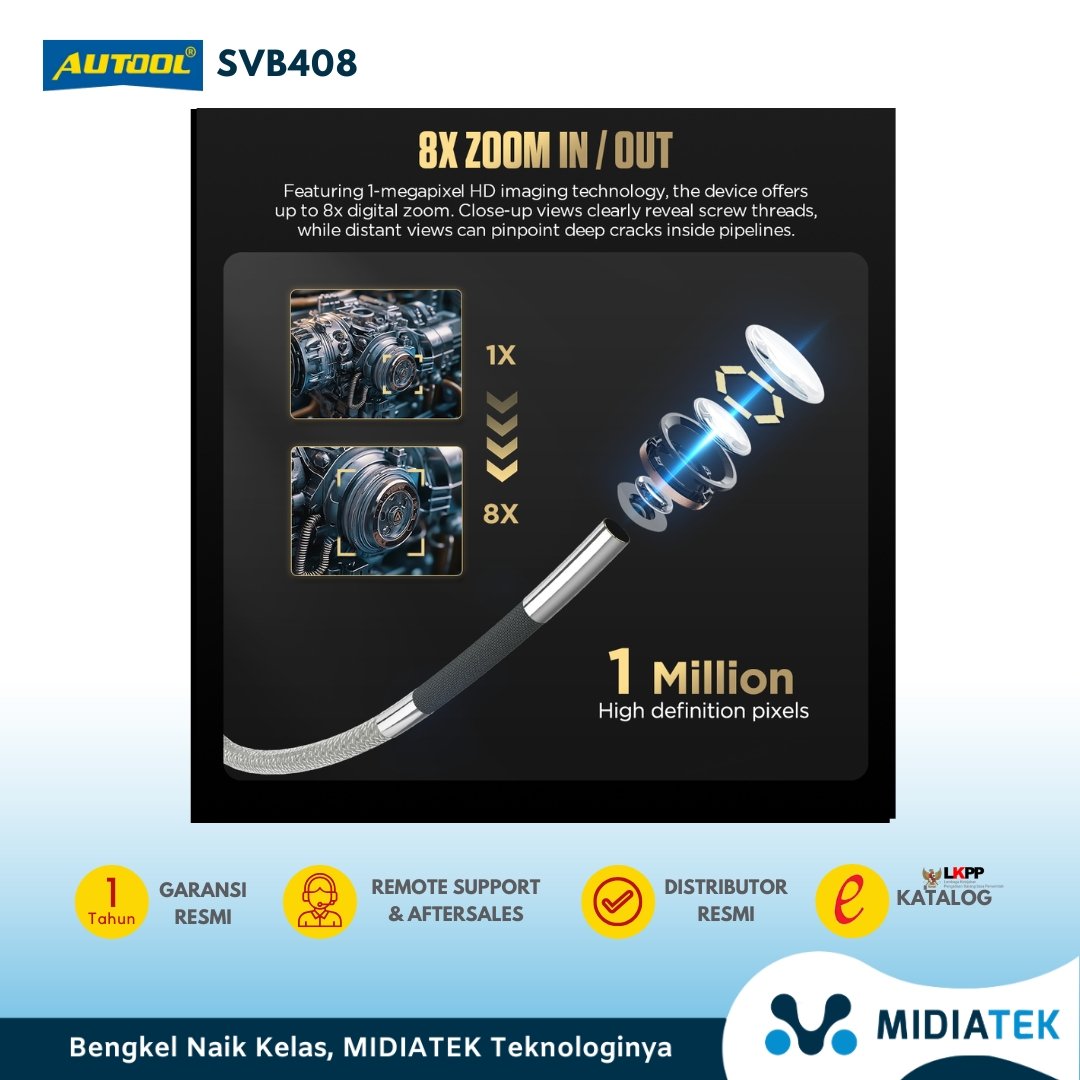 AUTOOL SVB408 Kamera Endoskop Mobil 360° 4-Arah — foto 5