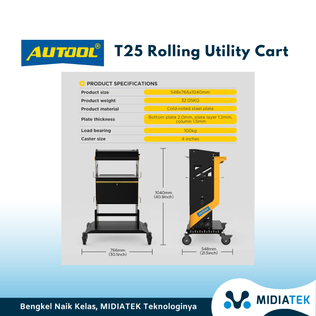AUTOOL Trolly T25 Rolling Utility Cart — foto 4