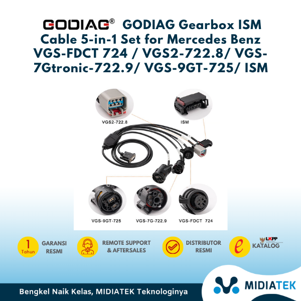 GODIAG Gearbox ISM Cable 5-in-1 Set for Mercedes Benz VGS-FDCT 724 / VGS2-722.8/ VGS-7Gtronic-722.9/ VGS-9GT-725/ ISM — foto 4